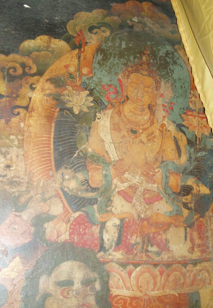 Lion's Roar Manjushri mural in the main hall.